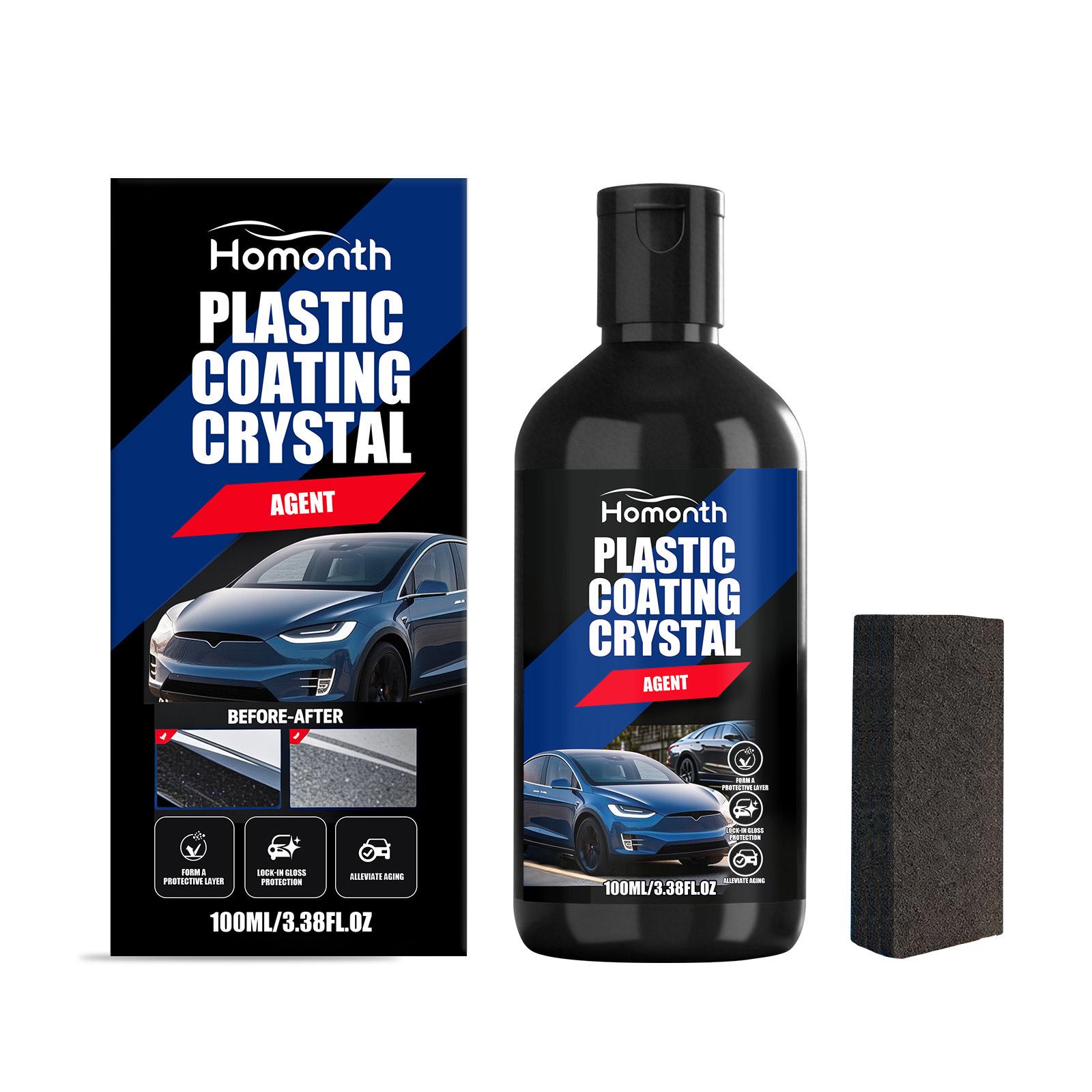 HOMONTH Car Plastic Coating for Easy-Clean, Glossy, Anti-Stain Protection on Dashboard and Door Panel Surfaces