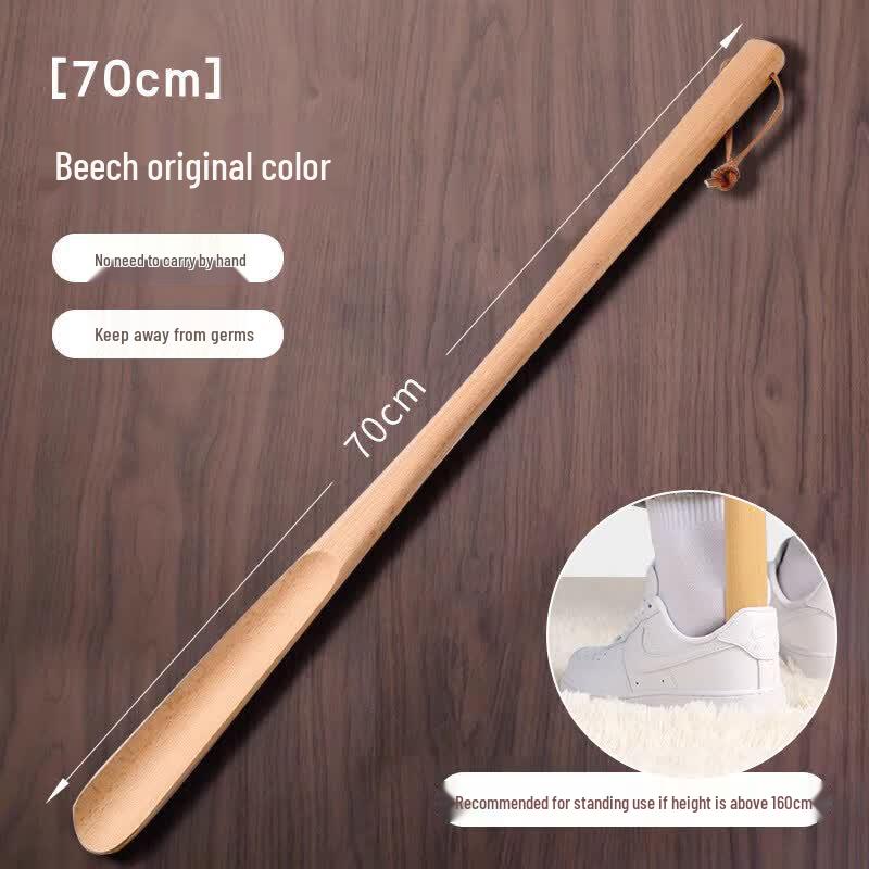 LIEI Long-Handle Walnut Wood Shoehorn