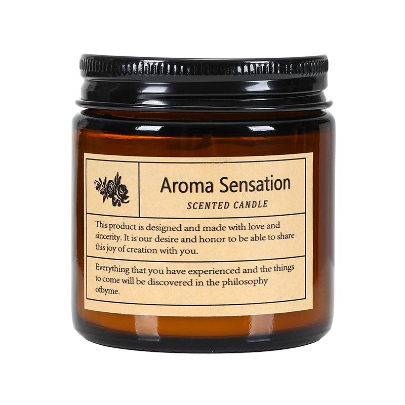 

Brown Bottle Soy Wax Candle with Plant-Based Essential Oils for a Smokeless Fragrance in Your Home or Bedroom Pumpkin