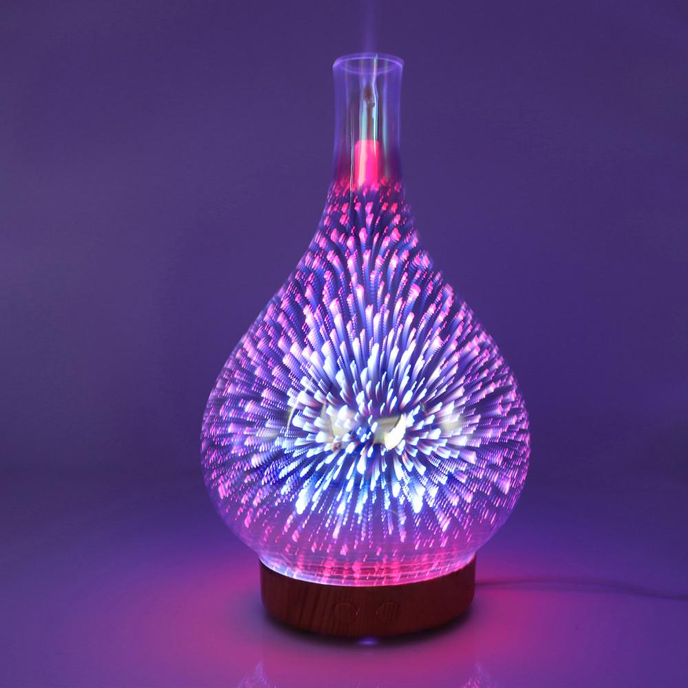 Glass Night Lights Diffusers Humidifier 7 Colour Changing LED Lights Aroma Diffu