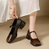 Móda 2024 Ženy Léto Nové Jemné retro malé kožené boty se sukní Hrubé boty Mary Jane