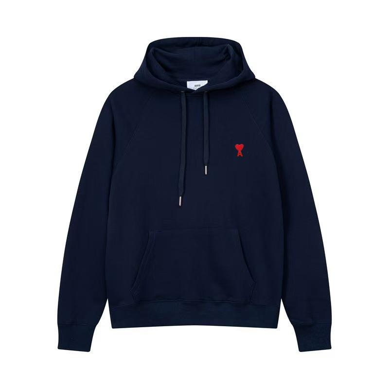 Unisex Embroidered Heart Pullover Hoodie - Spring/Autumn Casual Zipper Sportswear