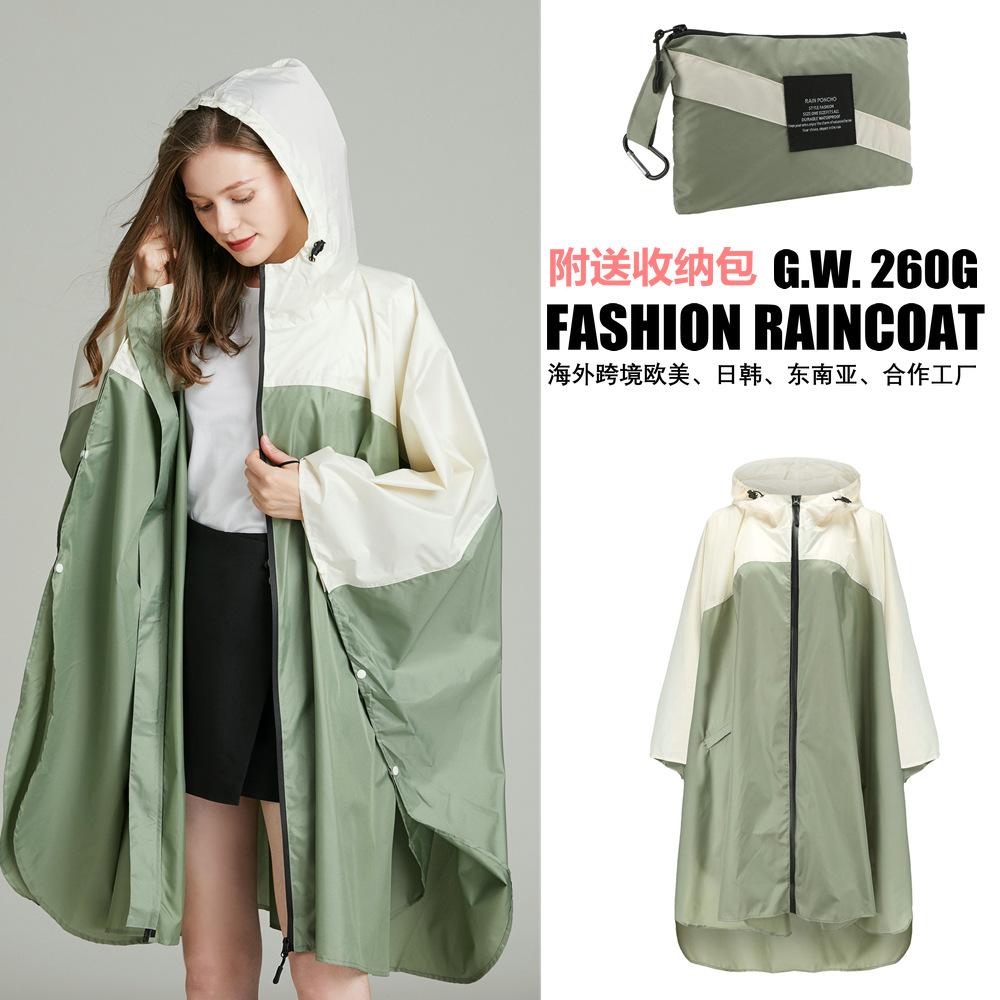 Neue Auswahl Europäische und amerikanische Mode bunter winddichter Rucksack Wander-Trenchcoat Regenmantel Poncho