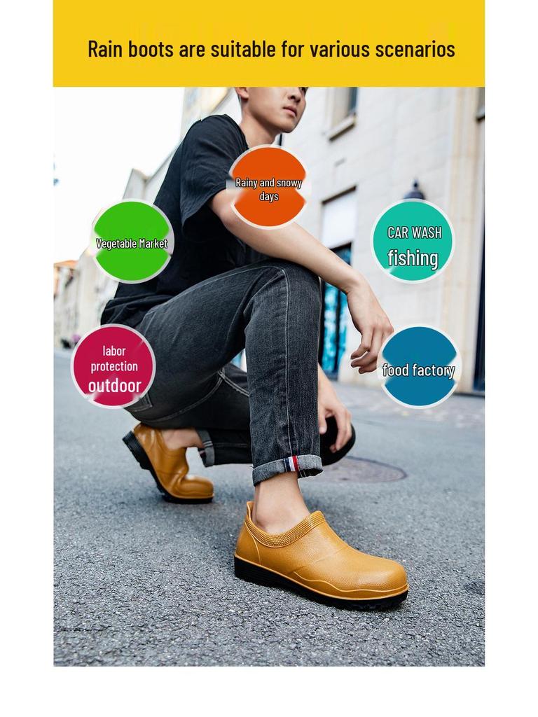 Men's Steel Toe Waterproof Construction Boots - Anti-Smash, Anti-Nail, Non-Slip, Wear-Resistant.