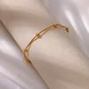 Retro Minimalist Elegant Bead Bracelet Golden Circular Snake Chain Bracelet Fashionable Jewelry Gift For Women