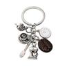 Creative Coffee-Themed Keychain Set: Cup, Beans, Machine, Teapot, Spoon, Dessert