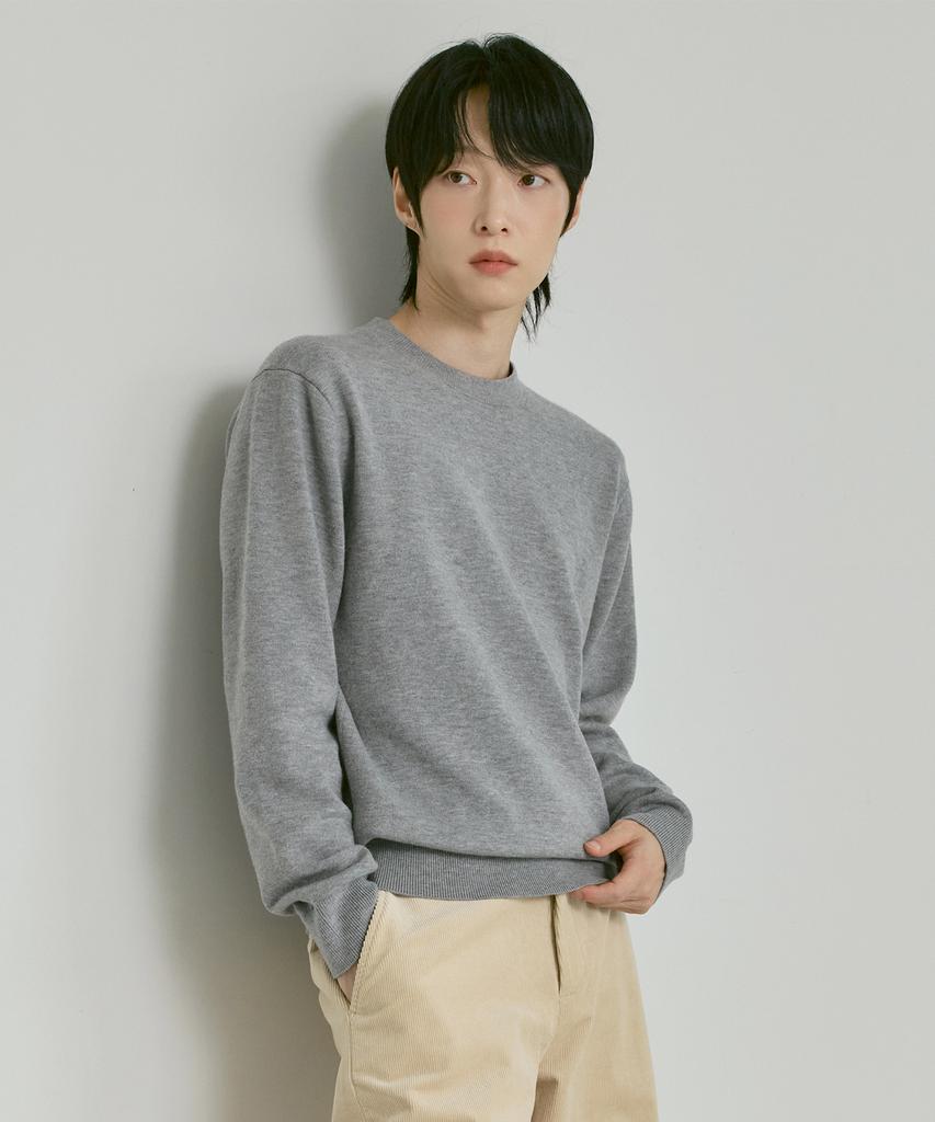 210EDIT Unisex Soft Knit Round Neck [Melan Grey]_Zz4Sw070