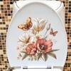 Fresh Style Flowers and Butterfly Toilet and Wall Sticker Set Waterproof Self-Adhesive Decal for Bathroom WC Decoration