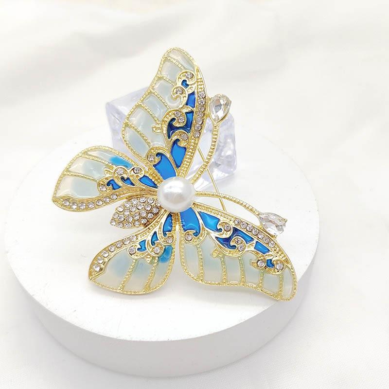 Broșă fluture, nișă cu simț pentru femei, ac cu perle de apă dulce, accesorii pentru broșă cu temperament de ultimă generație, retro