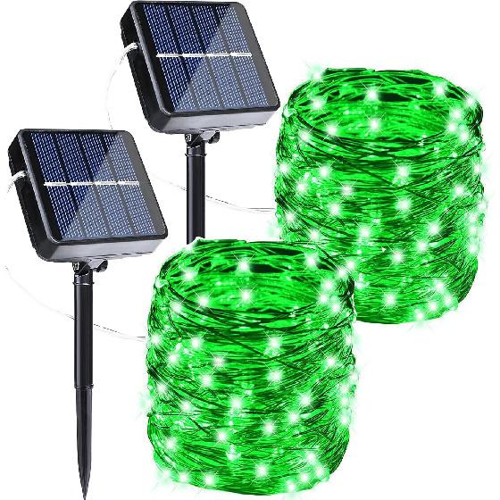 Joomer Solar Fairy Lights, 2-Pack Total 80FT 240LED Lights, Warm White | Copper Wire, Solar String Light Waterproof 8 Lighting Modes for Patio Fence