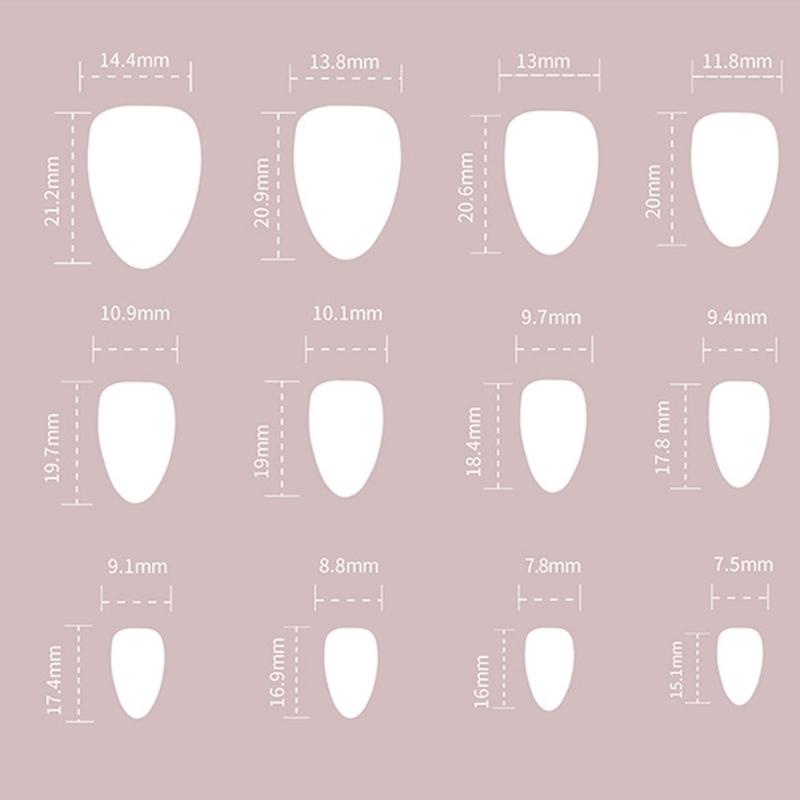 24 Pcs White Flowers Artificial Nail French Tip Press On Nail Almond Shape Stick On Nail Purple False Nail for Party