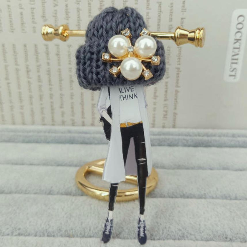 Girl Cute Brooch Wool Hat Badges Big Handmade Fashion Lovely Funny Brooches For Woman Harajuku Style Lapel Pins Lover Mom Gifts