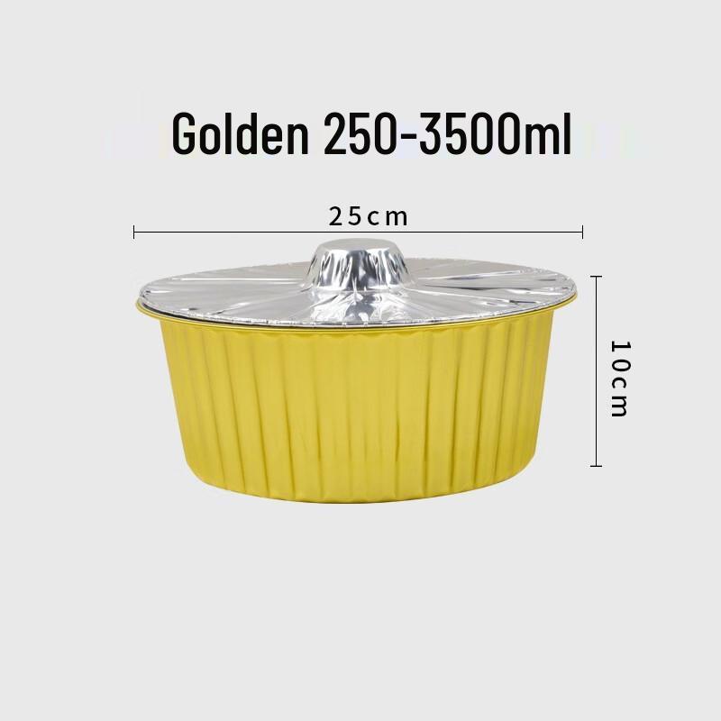 

ZISIZ Disposable Gold Round Aluminum Foil Meal Prep Containers with Lids