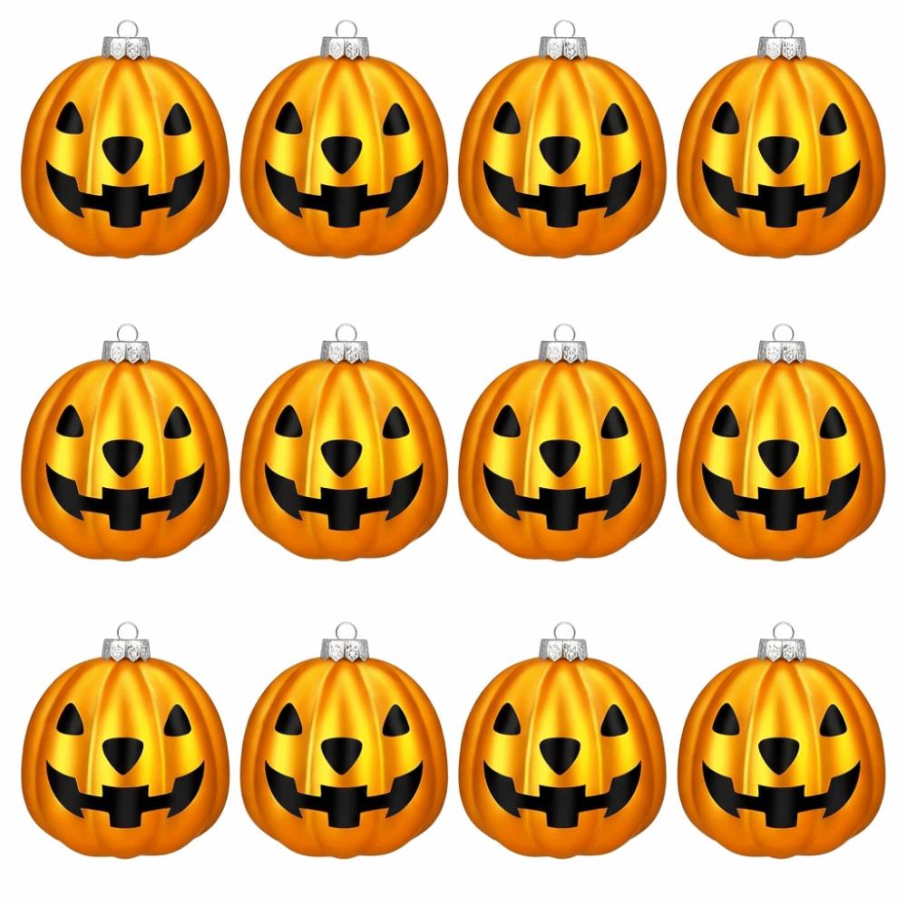12PCS/20PCS Matte Colored Pumpkin Ornaments Holiday Decoration Outdoor Festival 12PCS Style A