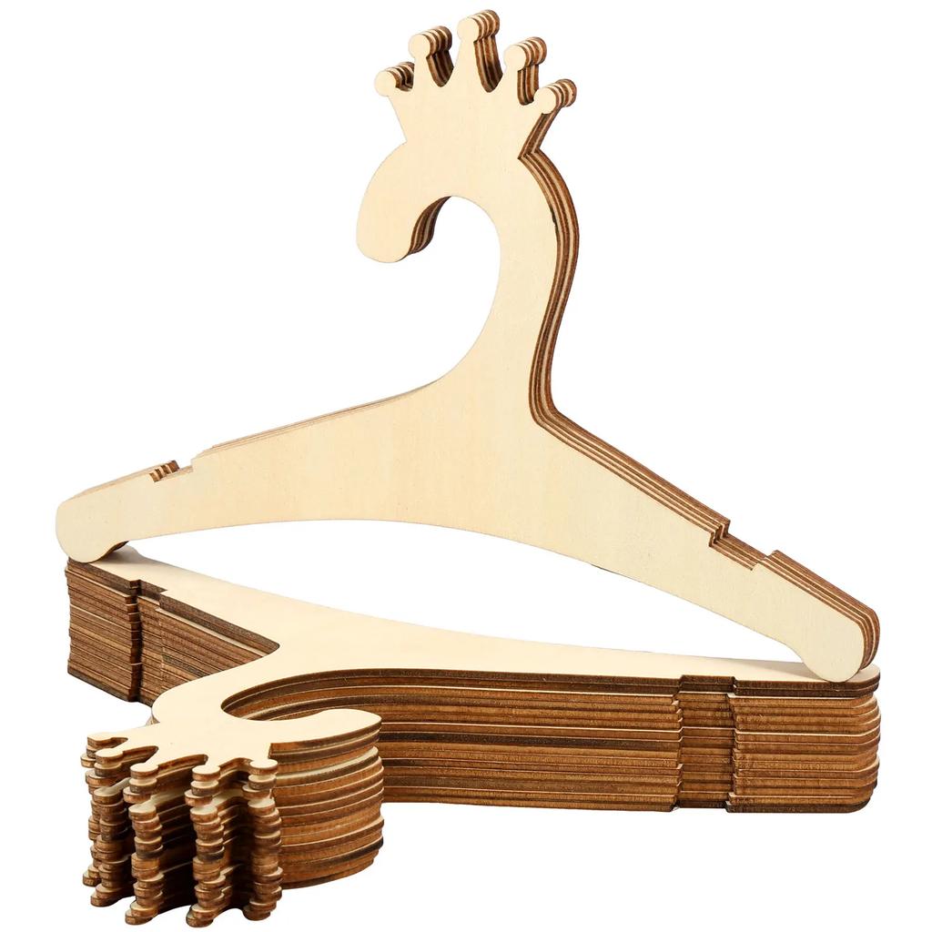 20Pcs Wooden Baby Hangers Smooth Mini Toddler Wooden Clothes Hanger Rack Kids Present Home Girls Princess Room Nursery Decor