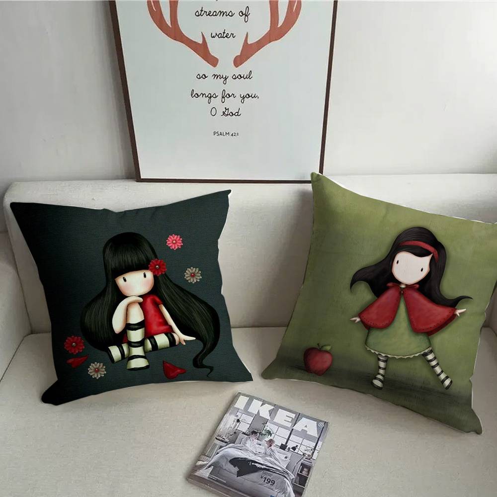 S-Santoro G-Gorjuss Art Pillow Case Home Decor Throw For Sofa Bed Car Room Decor Gift Idea
