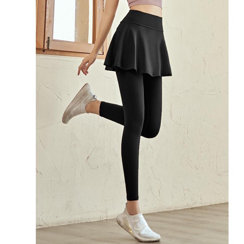 

Женские леггинсы для йоги с высокой посадкой, быстросохнущие - Подтягивающие бедра, контролирующие живот, фитнес-леггинсы с эффектом двухслойности для фитнеса и бега. M (50-57.5 kg)