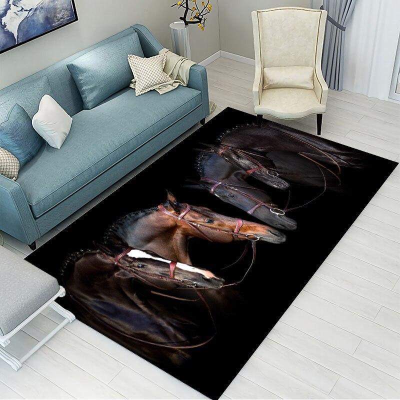 Horse Pattern Carpet Bedroom Rug Alfombra Kids Area Rugs for Home Soft Floor Tapete Parlor Carpet Large Bathroom Mat