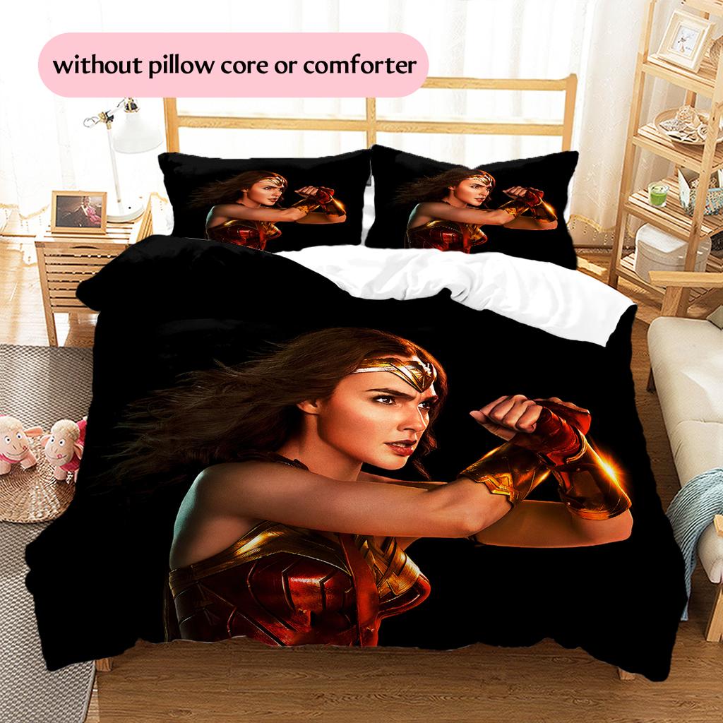 Wonder Woman Hero Bedding Set Duvet Cover Pillowcase No Filler, Soft Home Bedroom Decor, Perfect Gift for Fans.chl