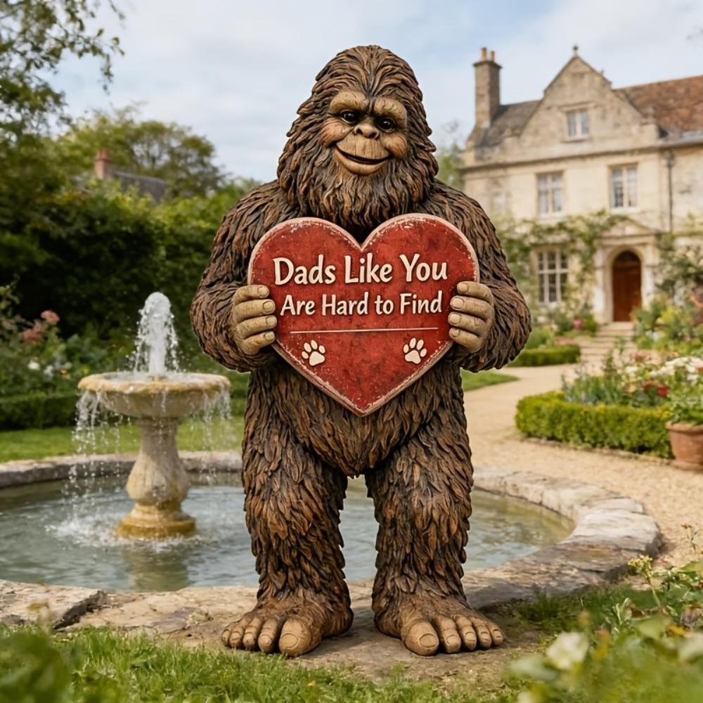 Bigfoot Statue Hugging Love Garden Bonsai Ornament, Micro-Landscape Gardening Decoration Accessory, Office Desk Decoration