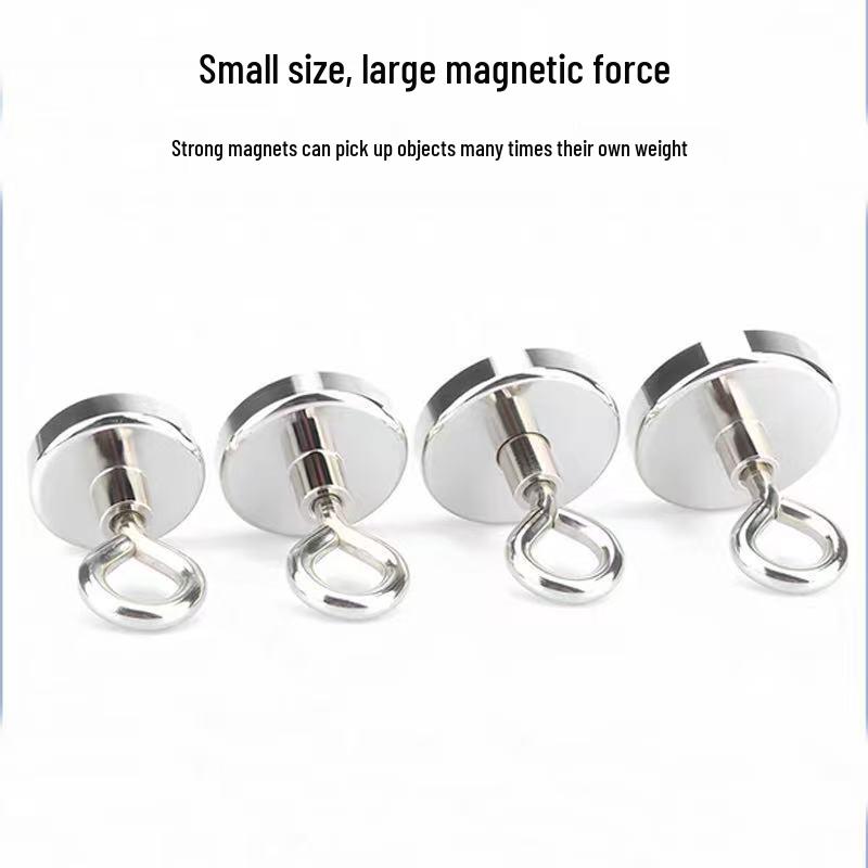 Neodymium Iron Boron Strong Magnetic Hook with No-Drill Stainless Steel Eye