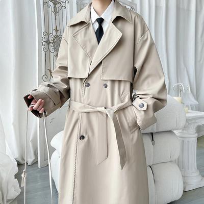 2025 Cappotto da uomo Uomo Doppiopetto Cinturato Giacca a vento Uomo Revers Giacca lunga Casual Antivento Soprabito Uomo Trench