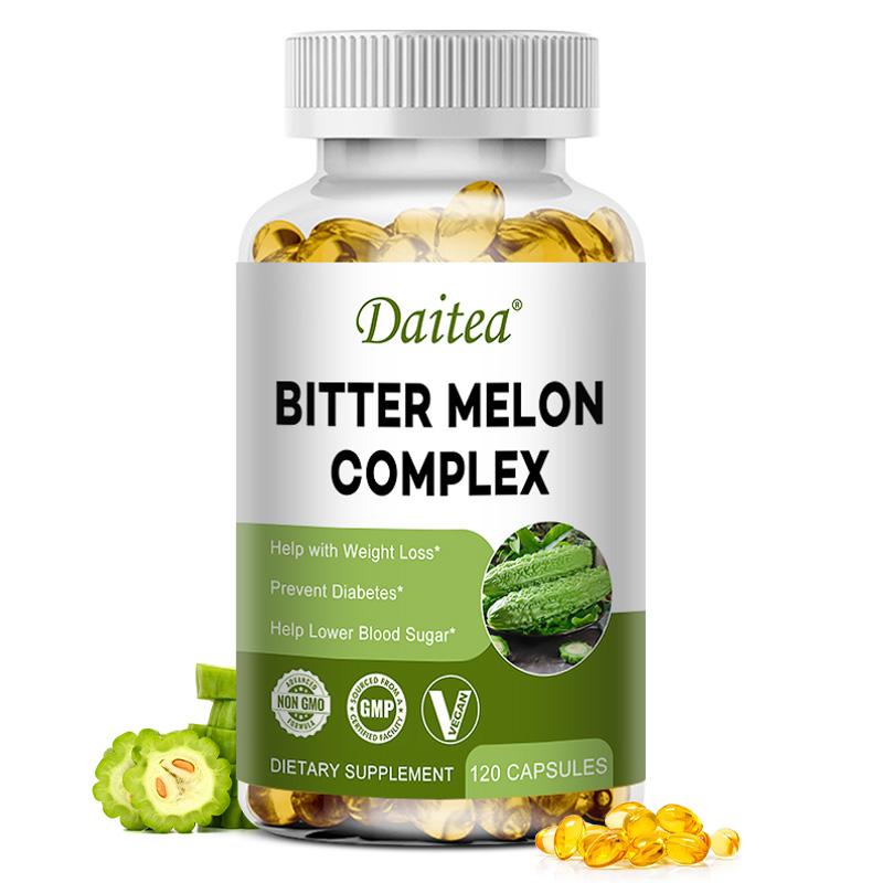 Capsule di Melone Amaro Daitea, Complesso di Melone Amaro 2500mg, Momordica Charantia 10:1 e 16:1 Estratto, 120 Capsule