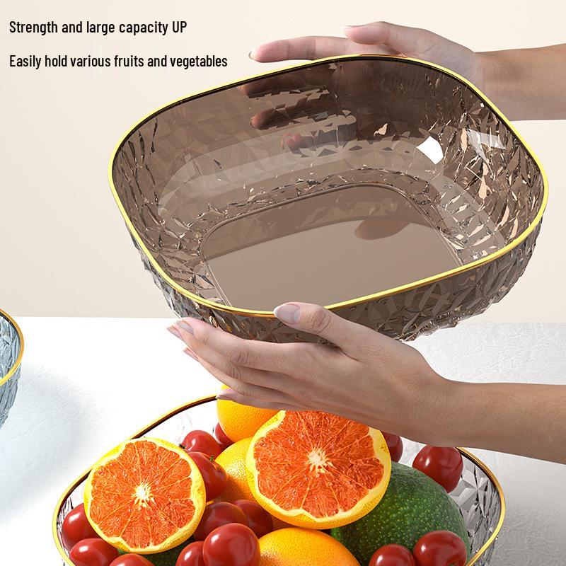 Luxury Diamond-Inspired Fruit & Snack Plate for Living Room Coffee Table