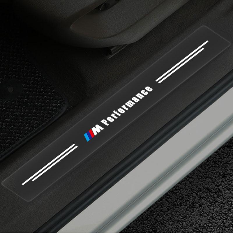 4ks Ochrana prahu auta Transparentní Dekorativní M LOGO Odznak 3D Samolepka Pro BMW M Performance E36 E46 E60 E90 E91 E92 E93 F30 F20 X1 X3 X5 X6 X7