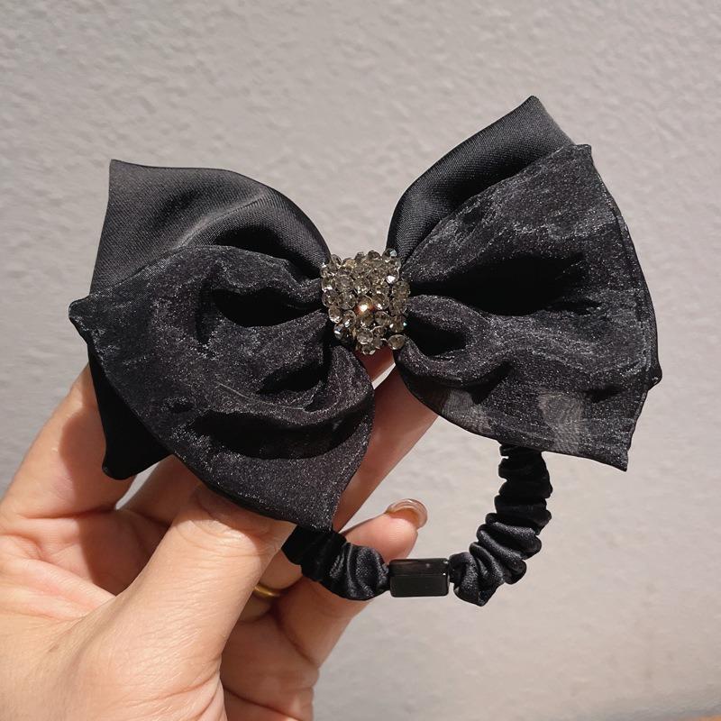 Korean Elegant Bow Scrunchies Women Girls Elastic Hair Rubber Bands Accessories Tie Hair Rope Headdress Headwear Ornament
