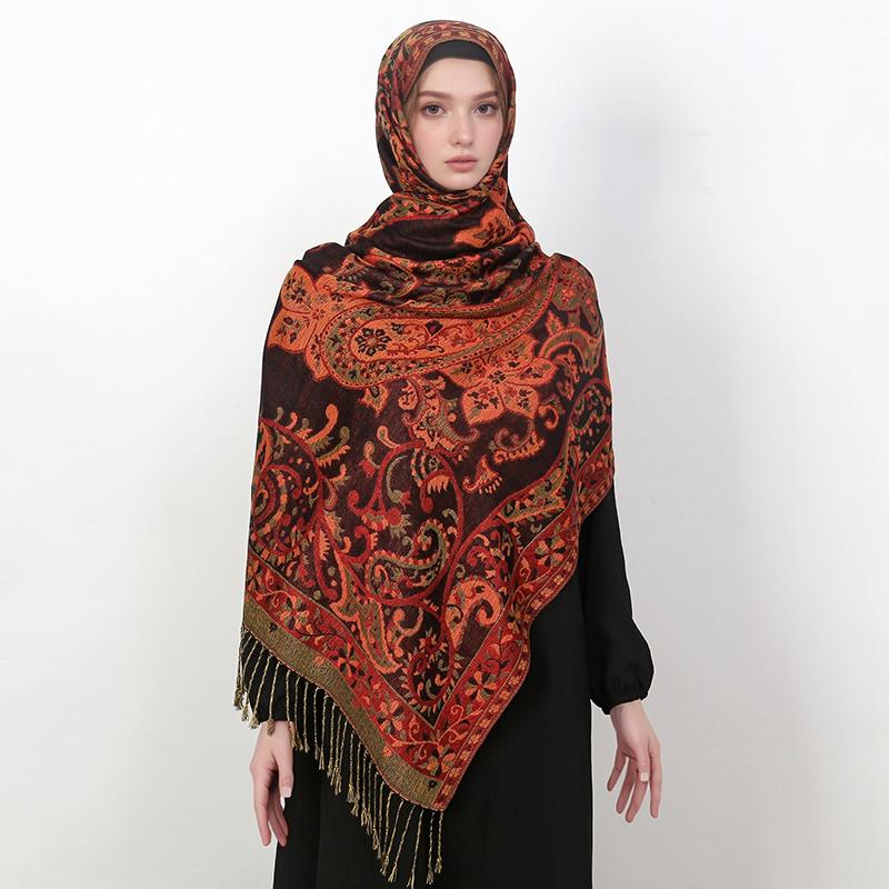 Pashmina Scarf Shawl Wrap Paisley Jacquard Stoles Vintage Cashew Scarves Printed Cotton Tippet Sunscreen Hijab