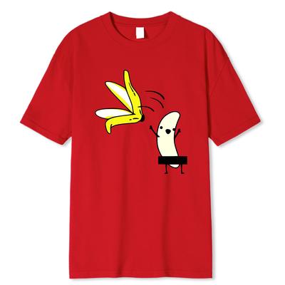 T-shirt da Donna Divertente con Stampa Banana Che Si Spoglia Cappotto Maglietta Hipster Umorismo Battuta Cotone Morbido Magliette Casual Outfit Streetwear