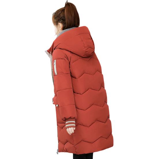 Abrigo de invierno para mujer, abrigo acolchado de algodón de manga larga con capucha, abrigo grueso holgado con cremallera de longitud media, prendas de vestir, chaqueta, ropa de calle