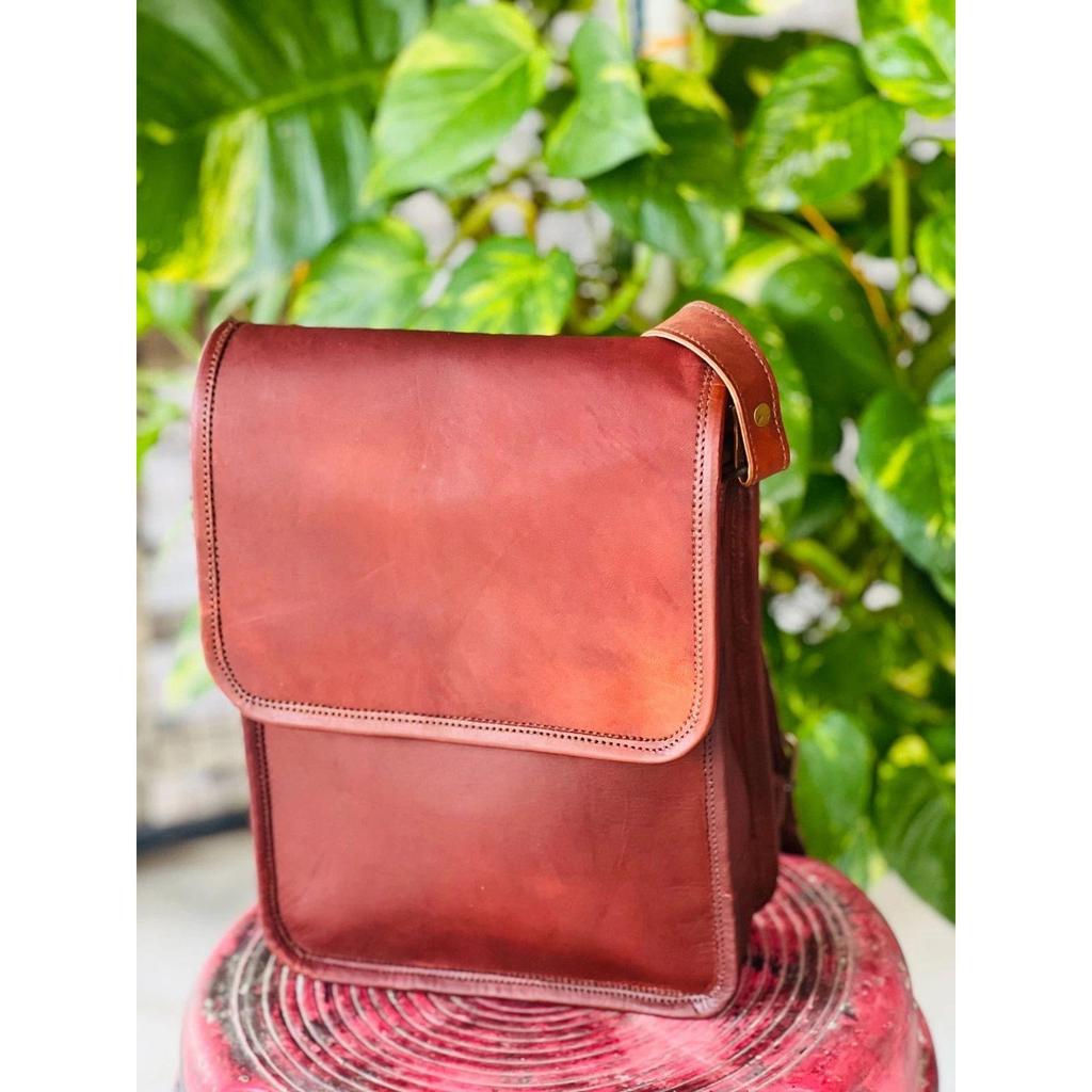 Goat Vintage Logical Leather Crossbody Messenger Genuine Real Bag