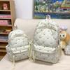 Korean-style Large Capacity Backpack with Cute Bow Embroidery for Female College Students
