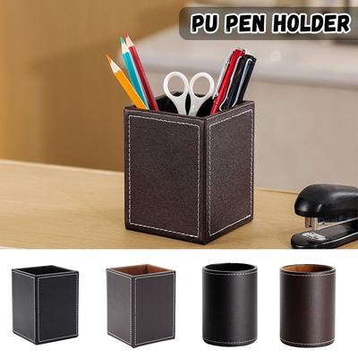 Stifthalter mit großer Kapazität PU-Leder Schreibwaren Aufbewahrungshalter Desktop-Organizer Zurück zur Schule
