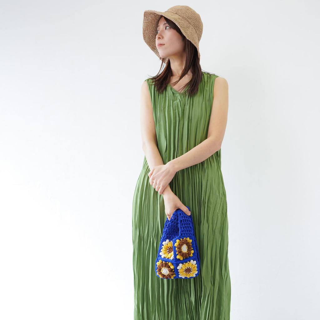Raw wool itohenlab knitting kit Puff corn motif bag #10-3 (small)