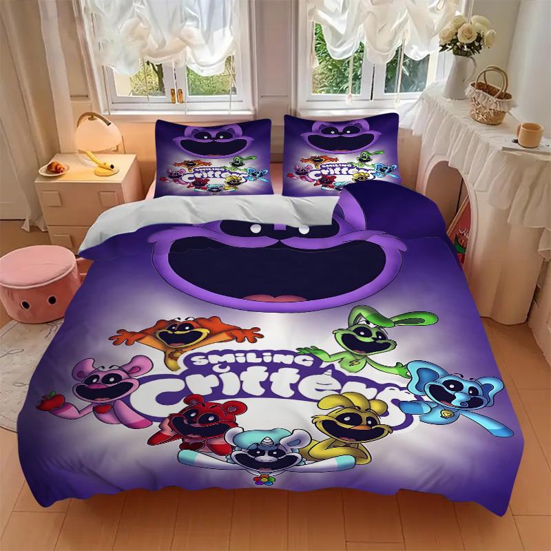 Critters Adventure Print 3Pcs Bedding Setduvet Cover With 2 Bedropillowcase Home Birthday Gift