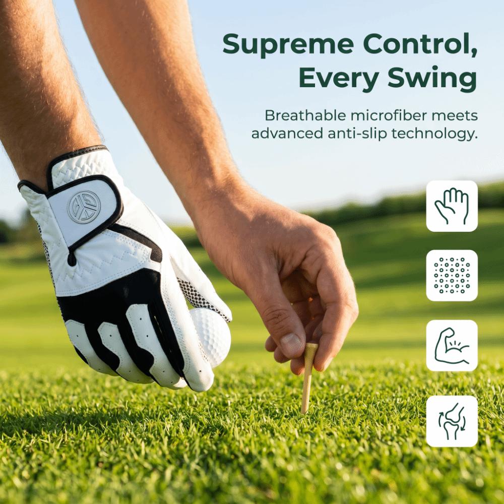 Microfiber Fabric Golf Gloves Silicone Grip Dots Golf Sports Gloves Golf Glove  Golf Practice