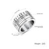 Brand Ring Mens Ring Titanium Rotating Ring Simple Can Turn Numbers Stainless Ring Fashionable Health Accessories Stress Relief Width 14mm (titanium,
