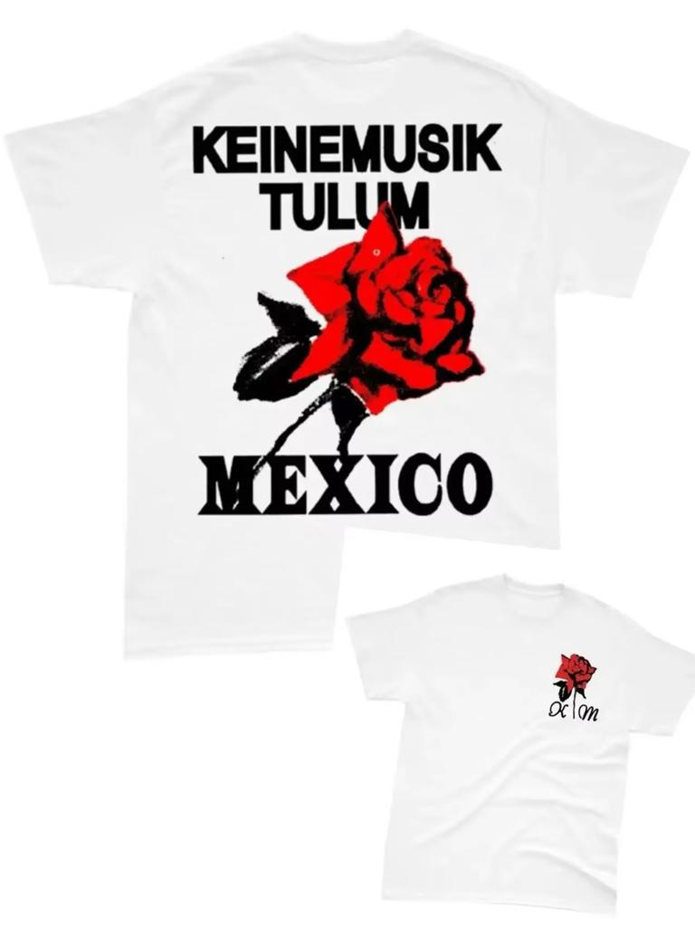 Camiseta de Verão Keinemusik X Pacha Masculina Feminina Moda Algodão Manga Curta Camiseta Tops Hip Hop Cherry Streetwear