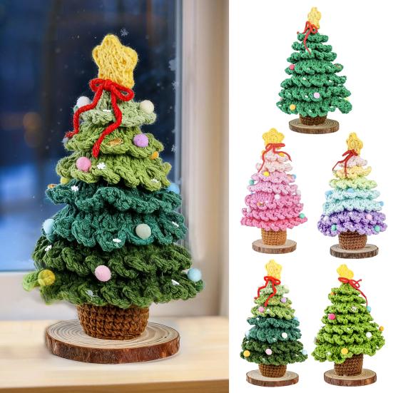 Christmas Ornament Handmade Mini Tree Star Tree Top 7 Layers Wooden