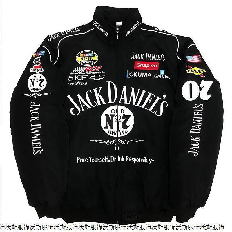 Men Women Vintage Racing Style Windproof Cycling Jacket Lightweight Embroidered Motorcycle Riding Outerwear