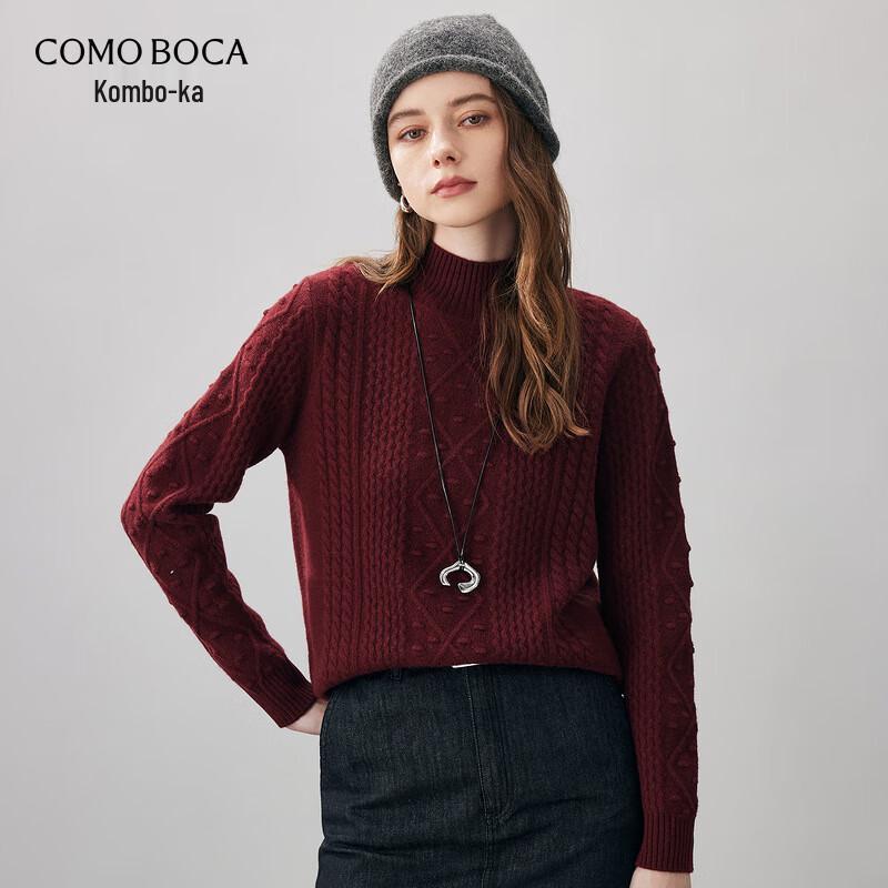 

Women s Thickened 100% Wool Semi-High Neck Pullover Sweater XL