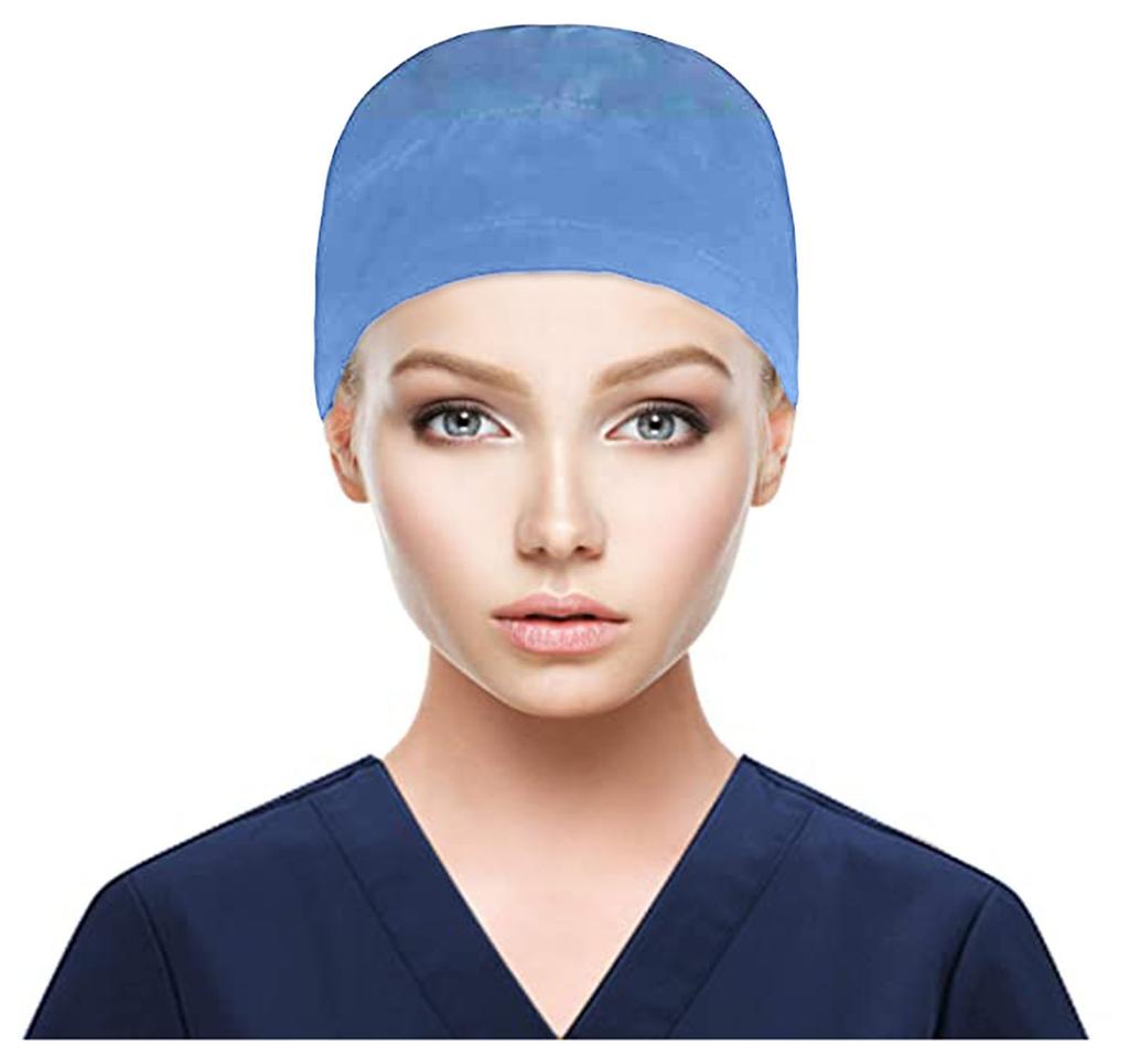 1pc Working Cap With Button Long Hair Adjustable Working Hat Ponytail Holder Tie Back Hats For Women & Men Unisex Scrub Cap