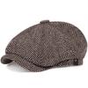 Classic Herringbone Men Trucker Newsboy Caps Winter Outdoors Warm Beret Hats Street Artist Painter Cap Hat