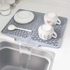 Non-slip Drainage Mat Silicone Sink Placemat Creative Dish Drying Mat  for Kitchen Utensils