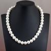 Pearl Necklace Female Gift Mother Glass Imitation Pearl White Round Bead Jewelry Cheongsam Accessories Collarbone Chain Neck Chain