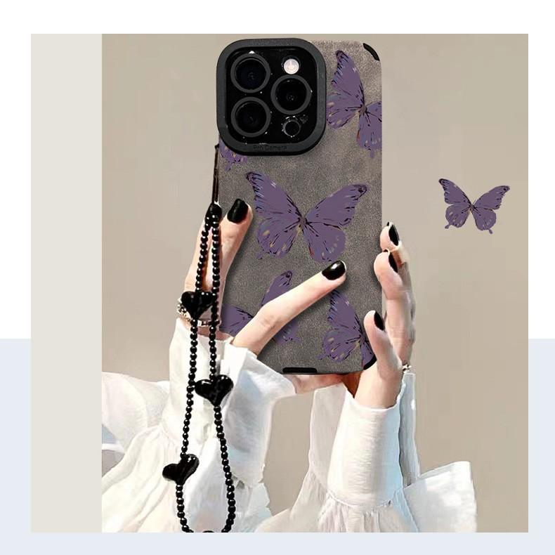 For Apple 17promax Phone Case 16 Purple Butterfly for IPhone 15pro Protective Case 14pm Personality 13