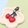 European Pastoral PU Leather Cherry Keychain - Cute Small Pendant Filled with Cotton